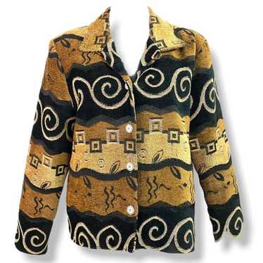 Vintage Expose Abstract Black and Brown Jacket - image 1