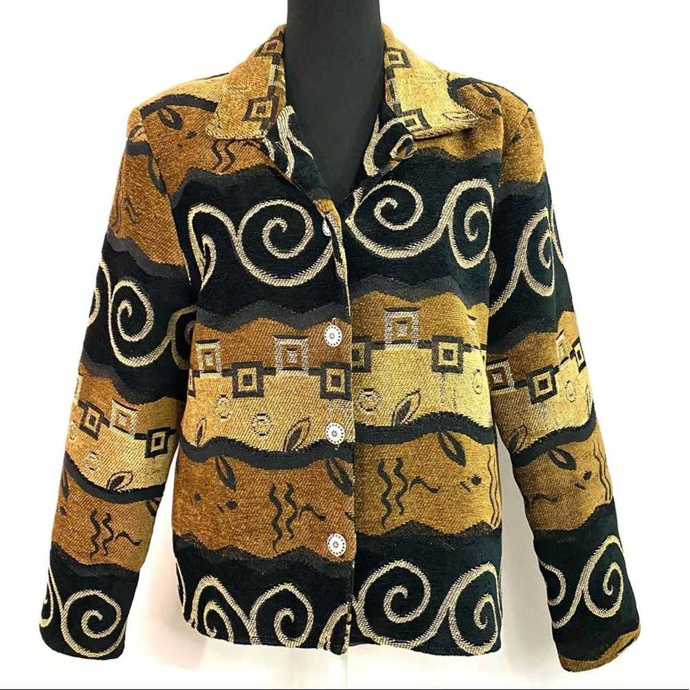 Vintage Expose Abstract Black and Brown Jacket - image 2