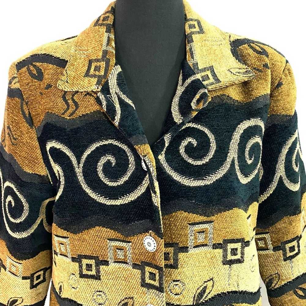 Vintage Expose Abstract Black and Brown Jacket - image 3