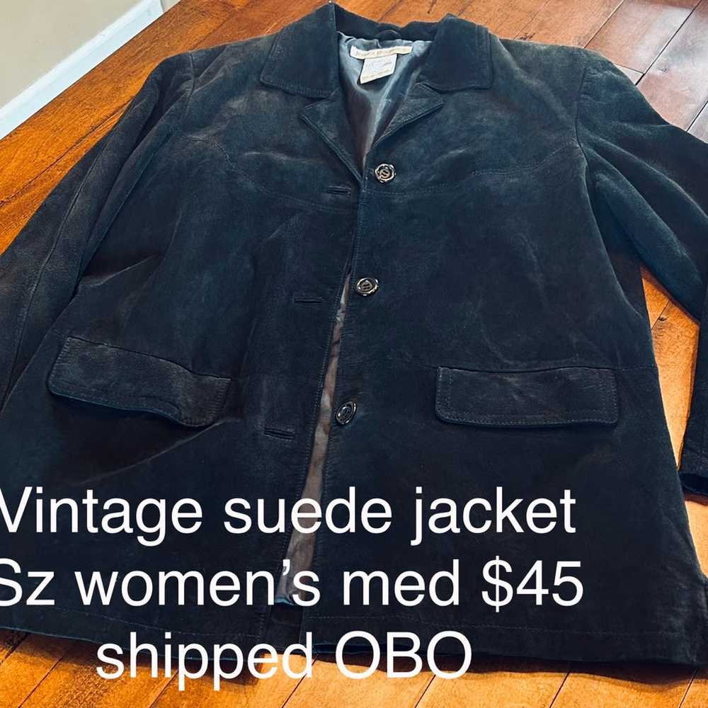 Vintage Black Suede Coat - image 1