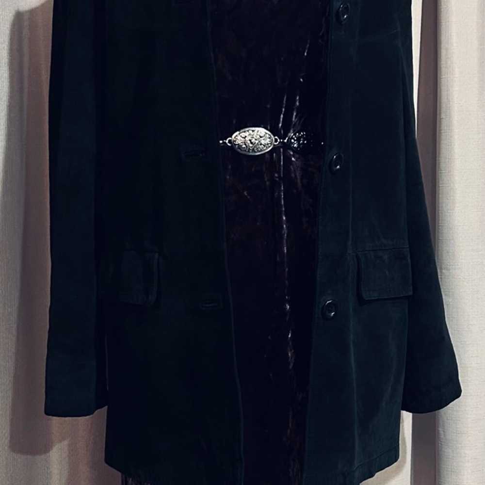 Vintage Black Suede Coat - image 2