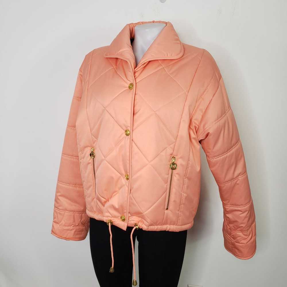 Mondi Sports Vintage pink coral puff coat quilted… - image 1