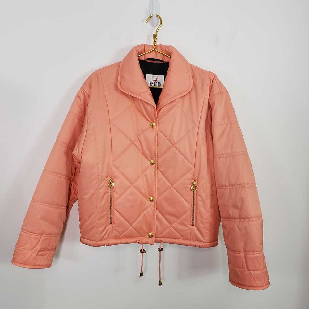 Mondi Sports Vintage pink coral puff coat quilted… - image 2