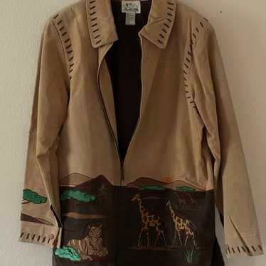 Quacker Factory Vintage Suede Leather Jacket