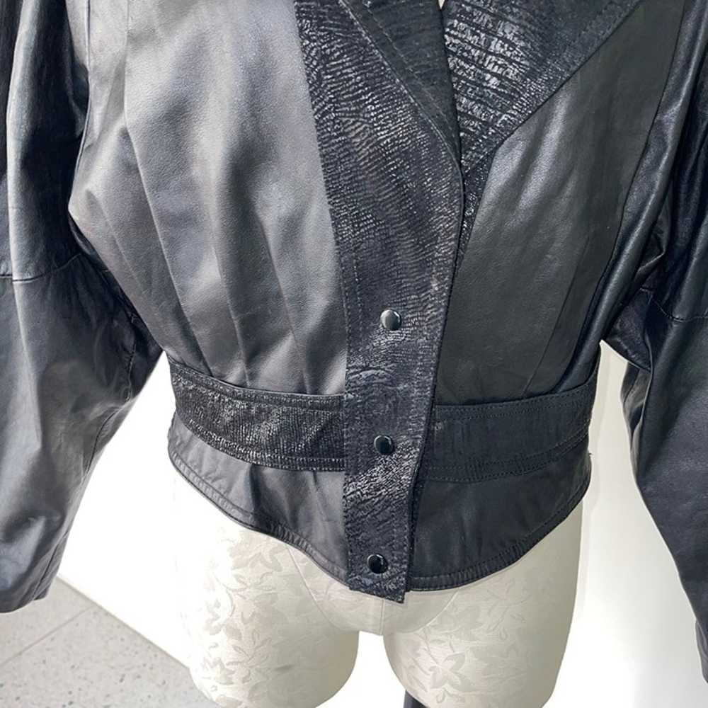G-III Vintage Womens Crop Jacket Size Medium Blac… - image 5