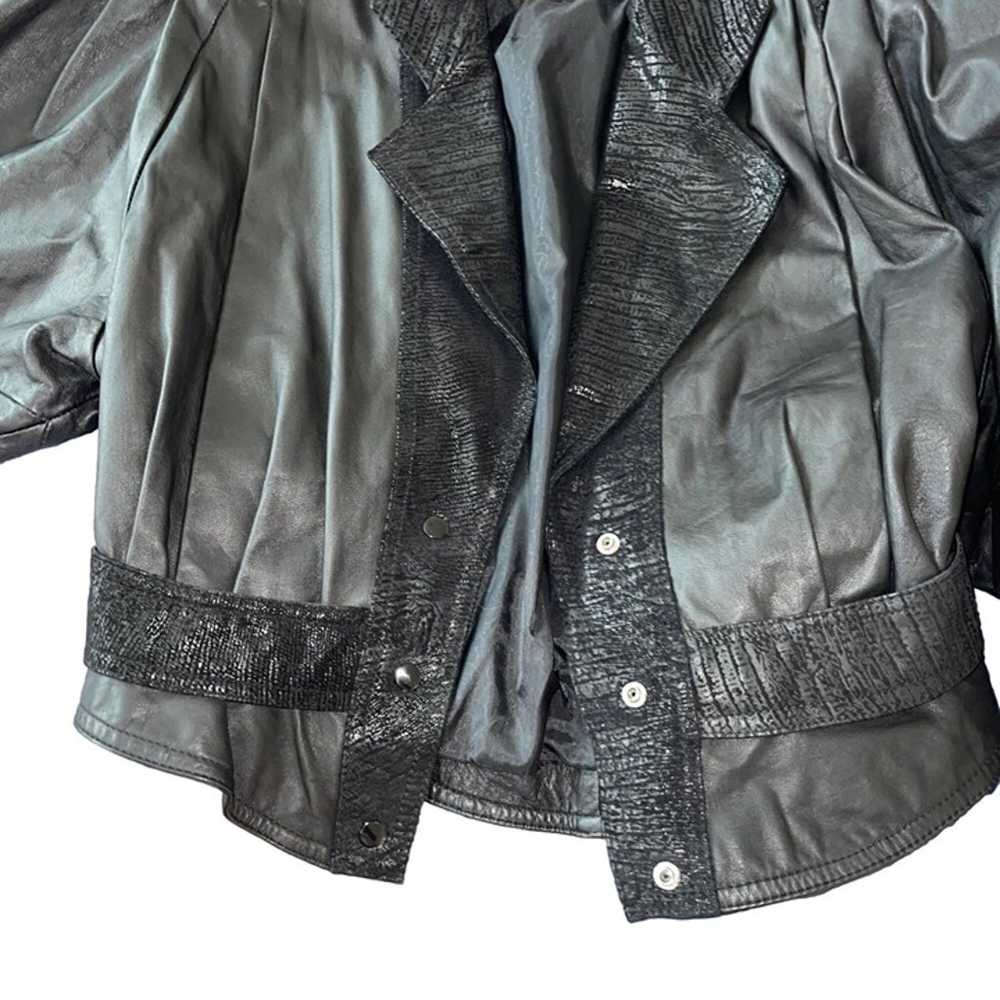 G-III Vintage Womens Crop Jacket Size Medium Blac… - image 6