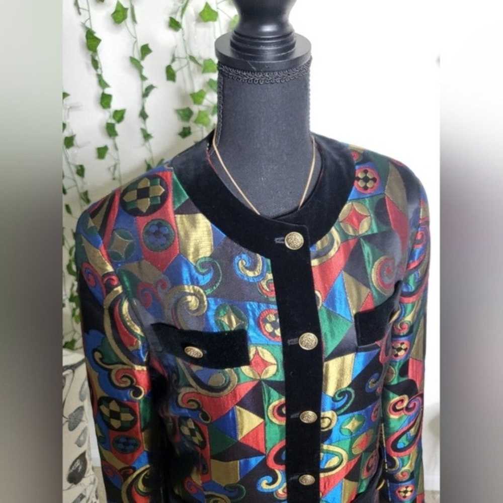 Vintage Bogner Velvet Merallic Evening Jacket - image 2