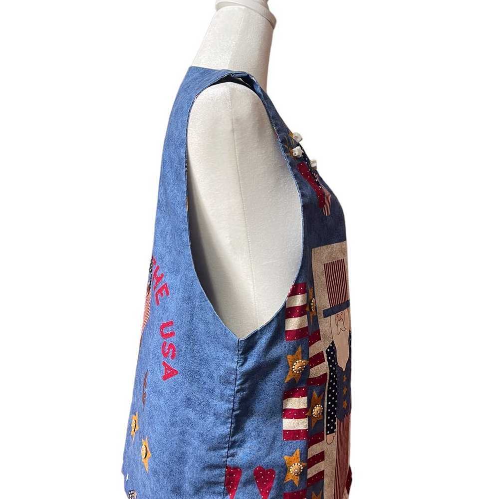Vintage 90s handmade patriotic reversible vest - image 3