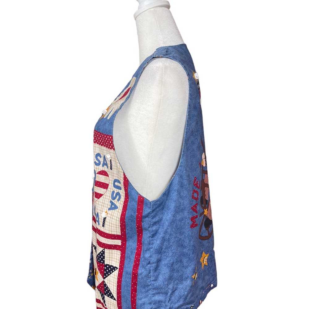 Vintage 90s handmade patriotic reversible vest - image 4