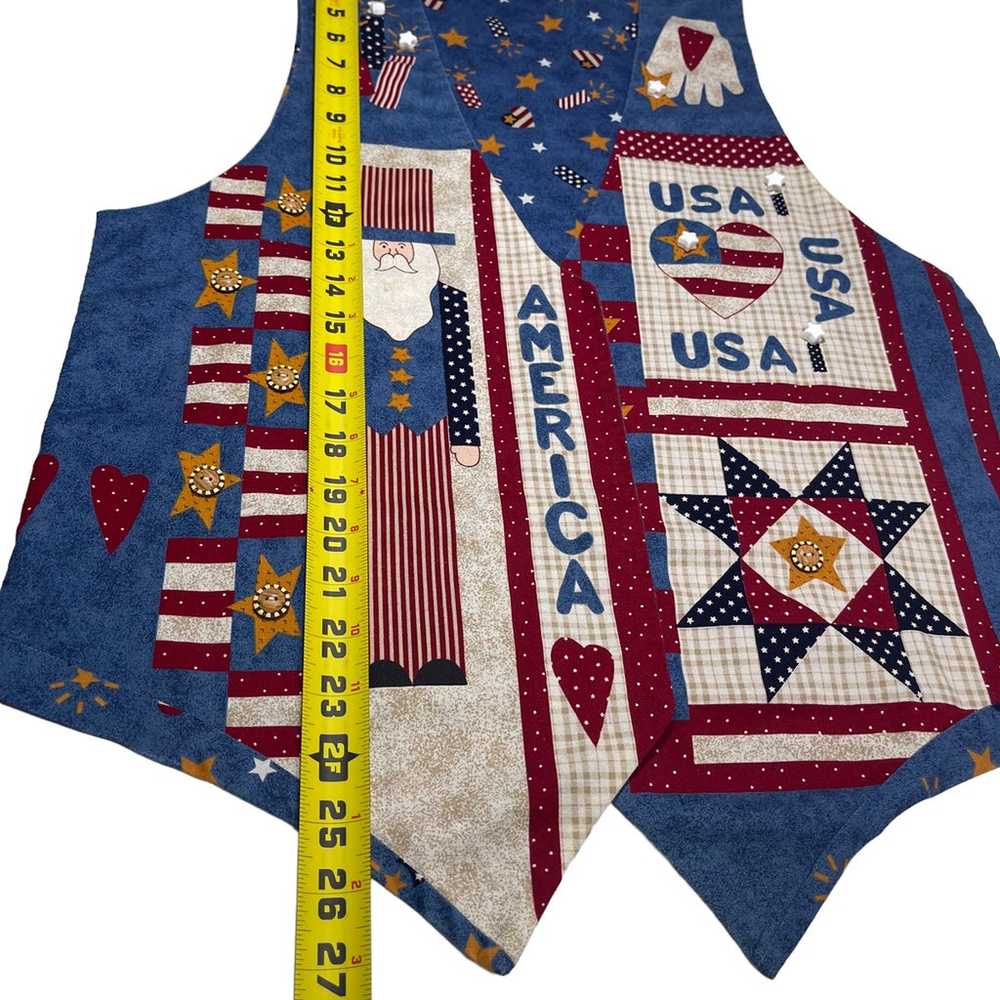 Vintage 90s handmade patriotic reversible vest - image 7