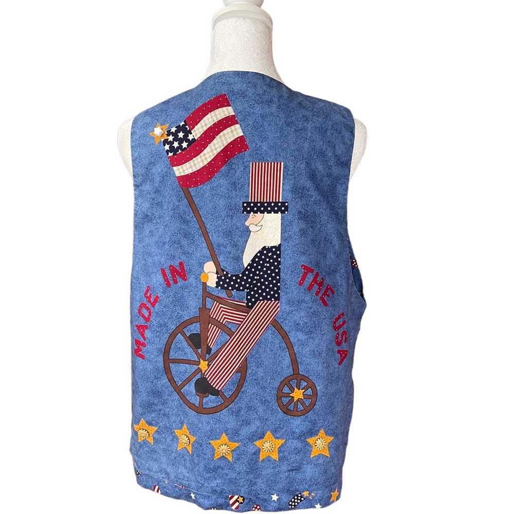 Vintage 90s handmade patriotic reversible vest - image 8