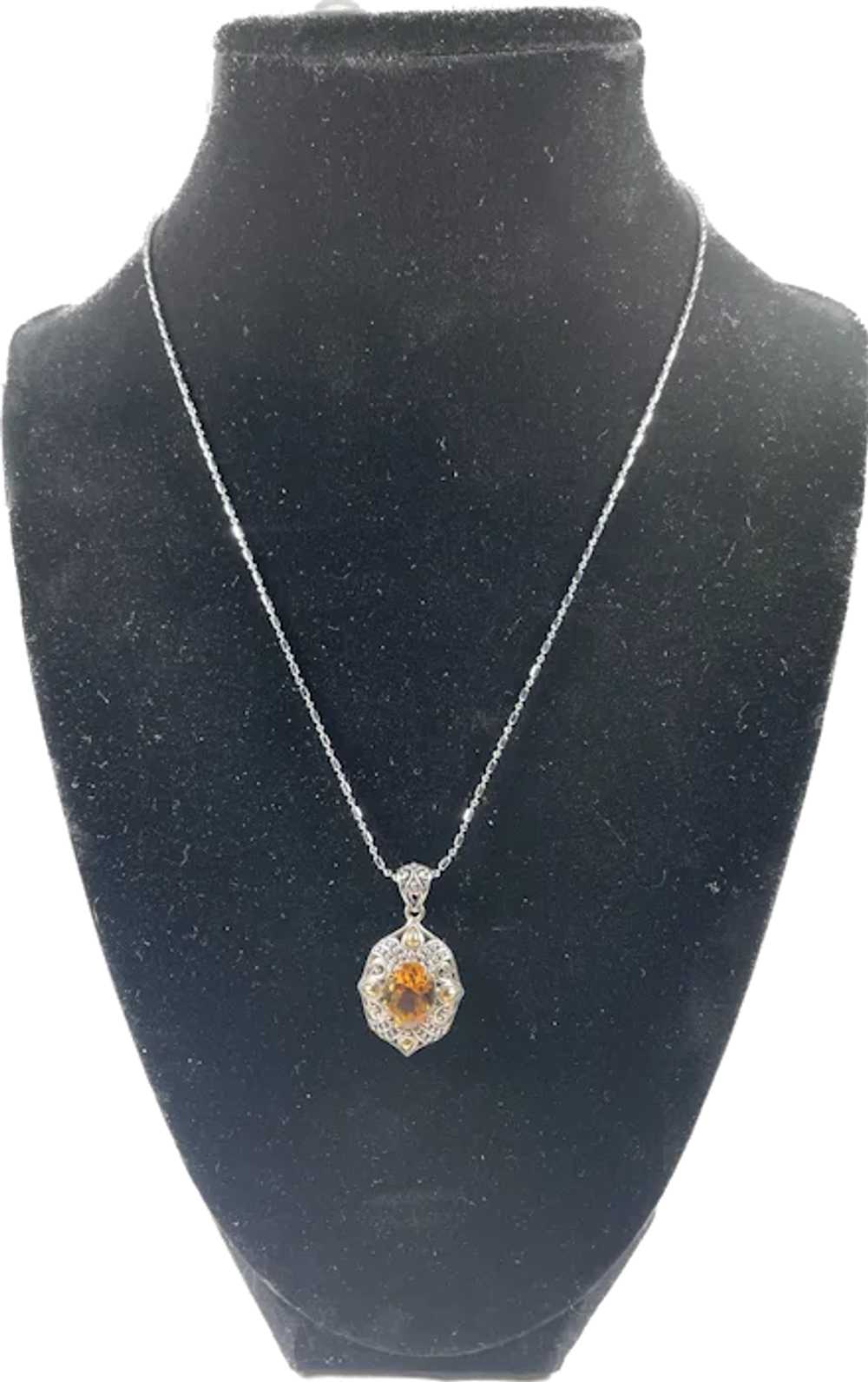 Vintage Sterling Silver and Citrine with 18K Gold… - image 5