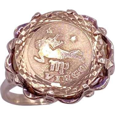 Vintage VIRGO Astrology or Zodiac Ring 14K Two-To… - image 1