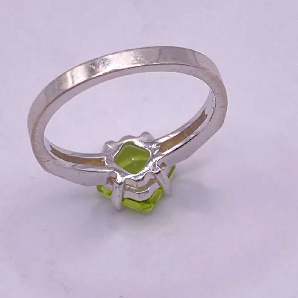 Peridot Solitaire Ring 1.45 Carat 14K White Gold - image 8