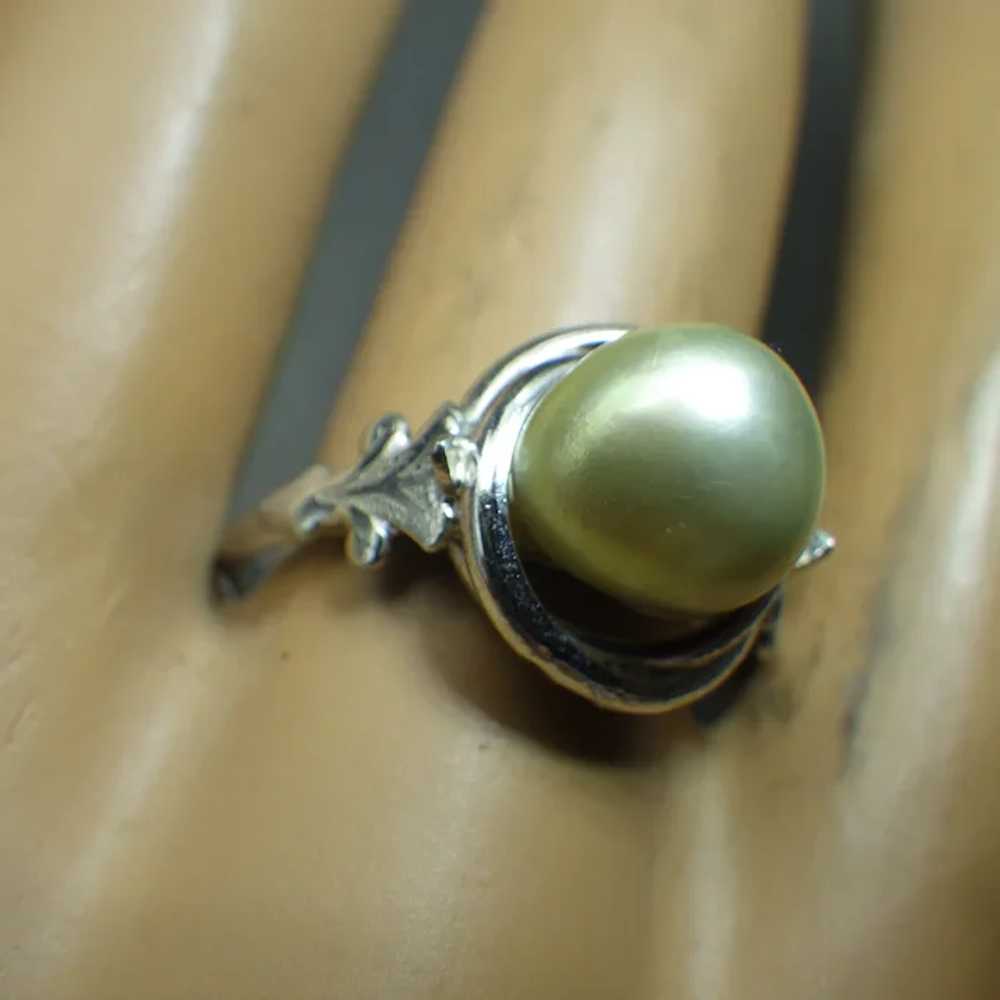 Silver and Cultured Pearl, Chinese Export Ring, N… - image 6