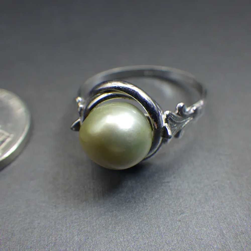 Silver and Cultured Pearl, Chinese Export Ring, N… - image 7