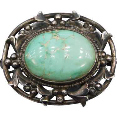 Antique Arts & Crafts Turquoise Sterling Silver Ge