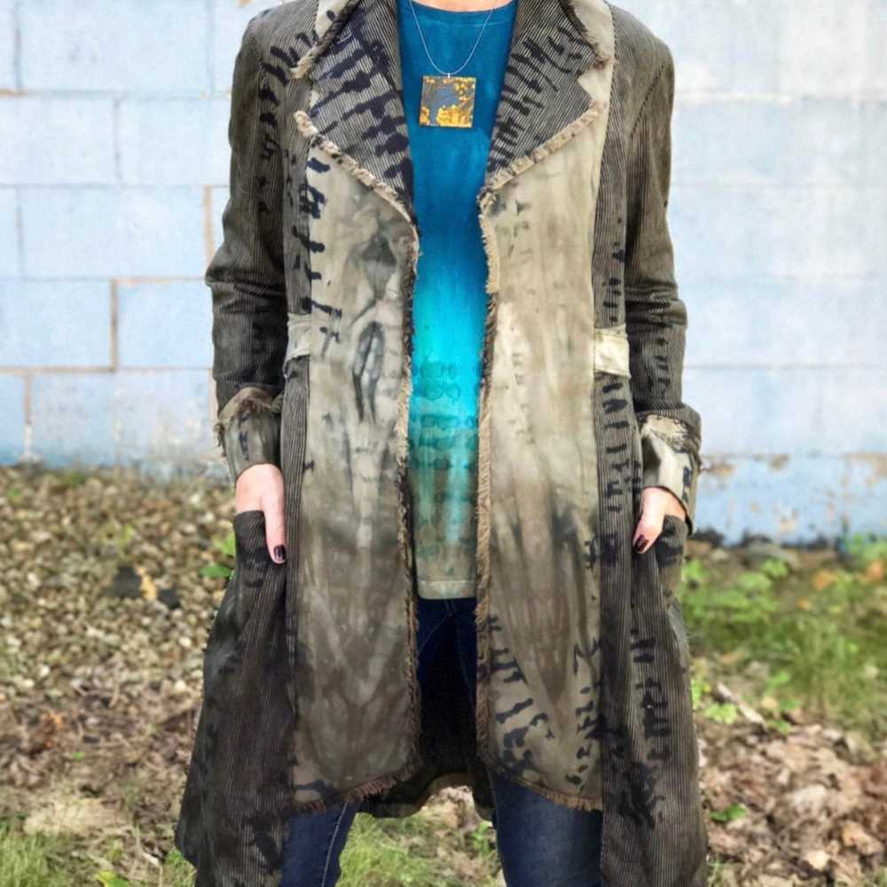Art of Cloth Wearable Art Trench Coat Goth Grungy… - image 1