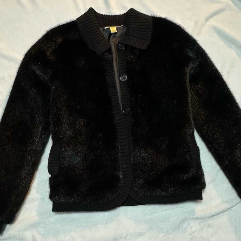 Vintage Black Split Bunny Fur Coat - image 2