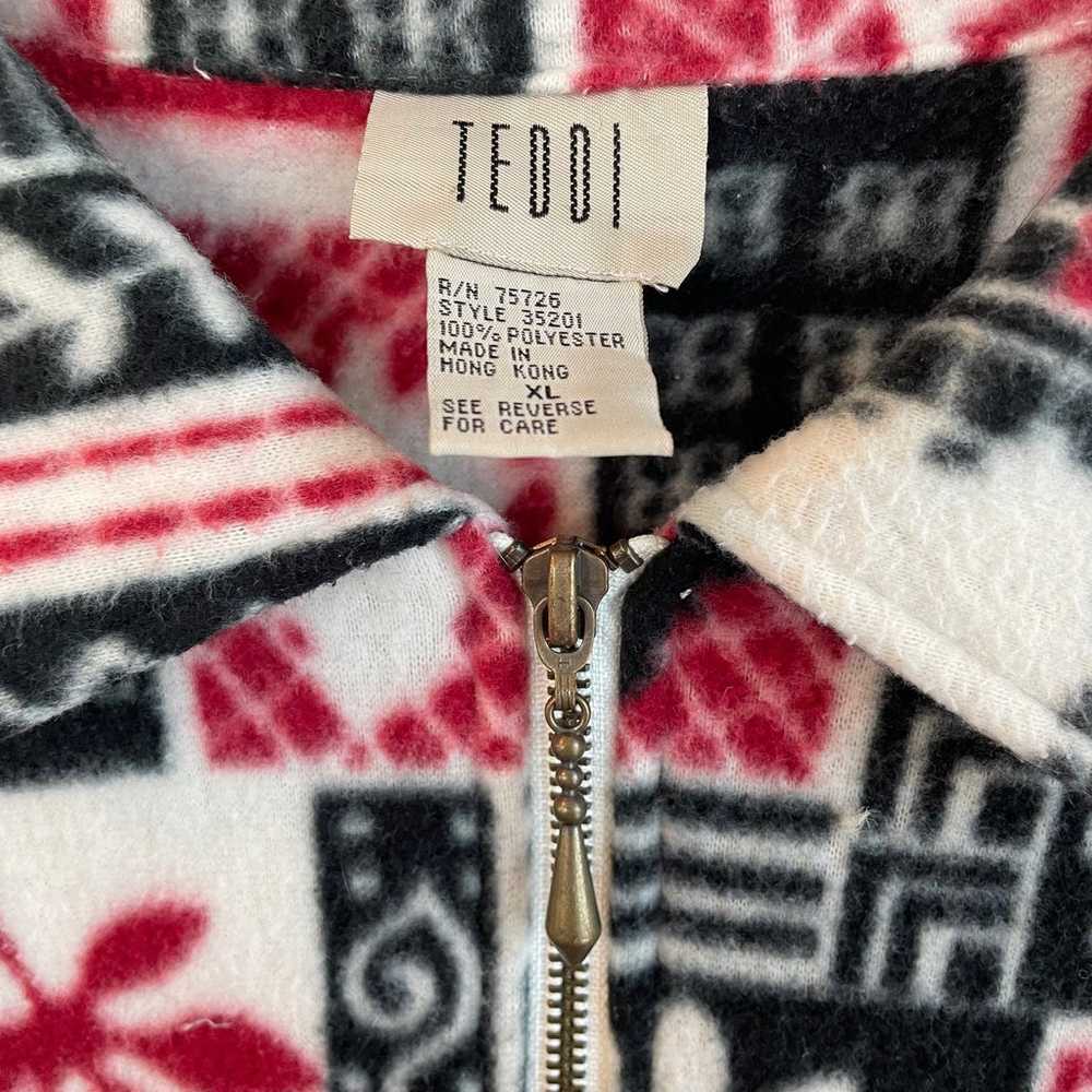 Vintage Teddi Fleece Jacket Holiday Pattern Size … - image 2