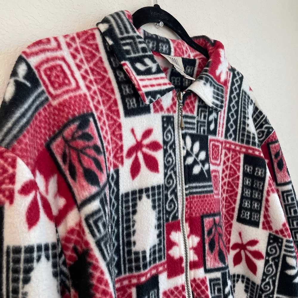 Vintage Teddi Fleece Jacket Holiday Pattern Size … - image 3