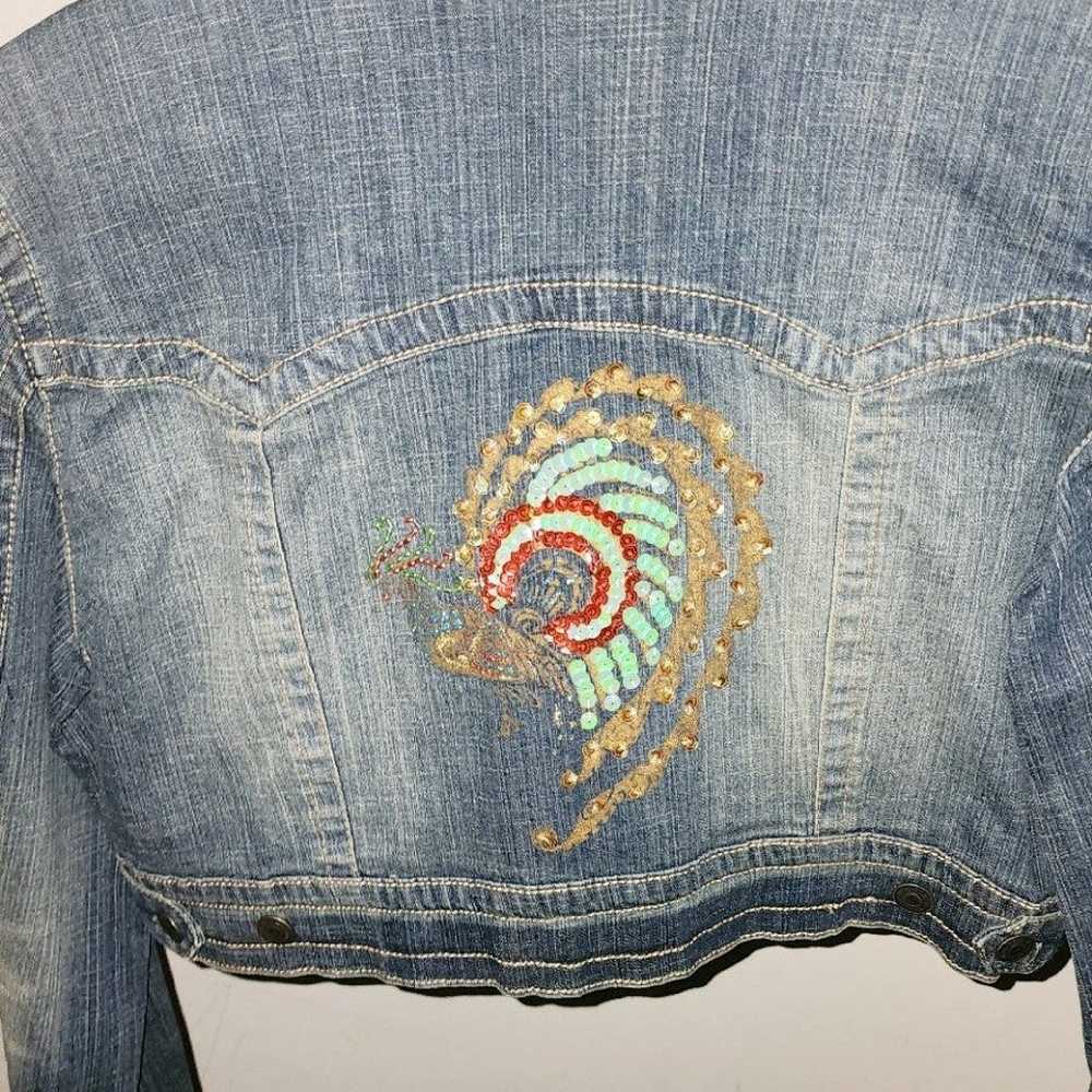 vintage crop jean jacket y2k - image 1