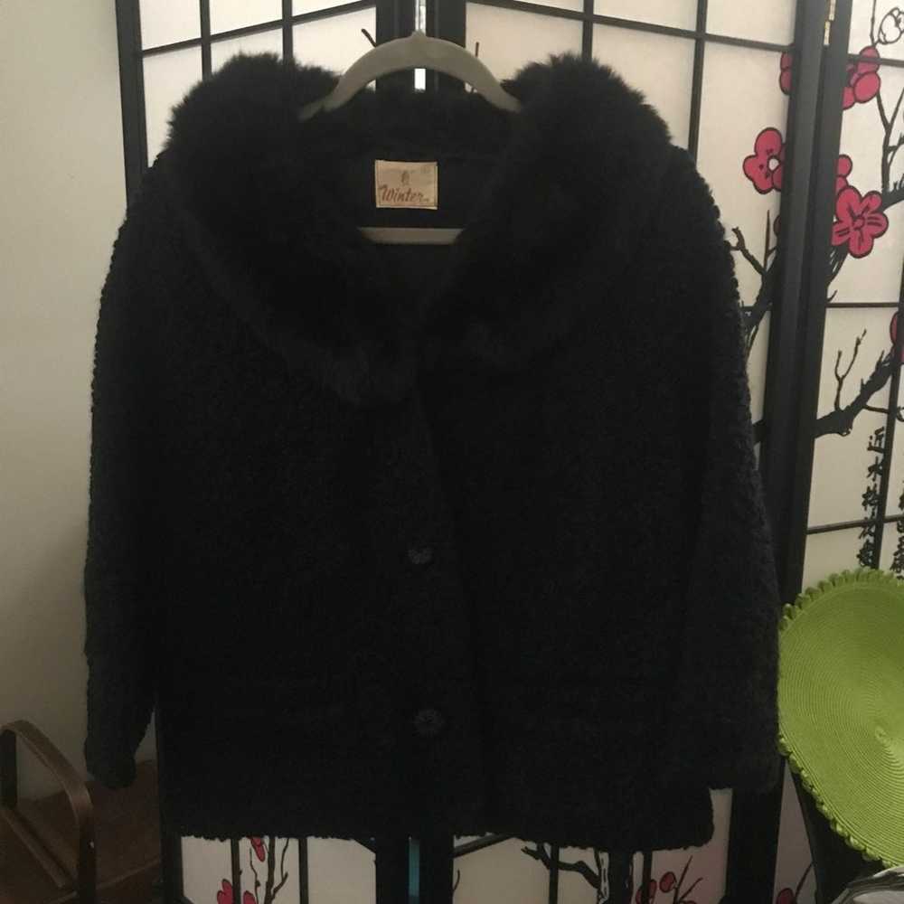 1960's Styled By Winter Mink Collar Coat - image 1