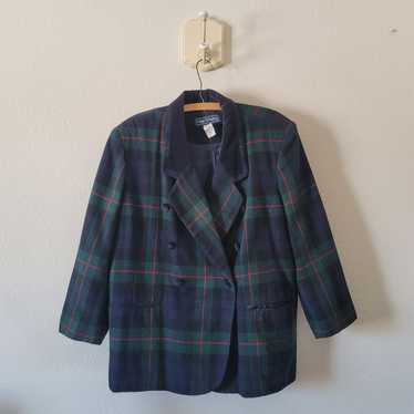 Vintage Double Breasted Plaid Blazer - image 1