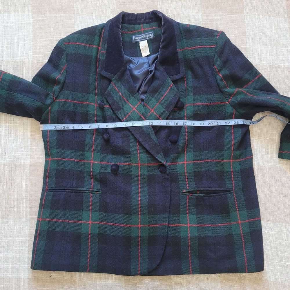 Vintage Double Breasted Plaid Blazer - image 6