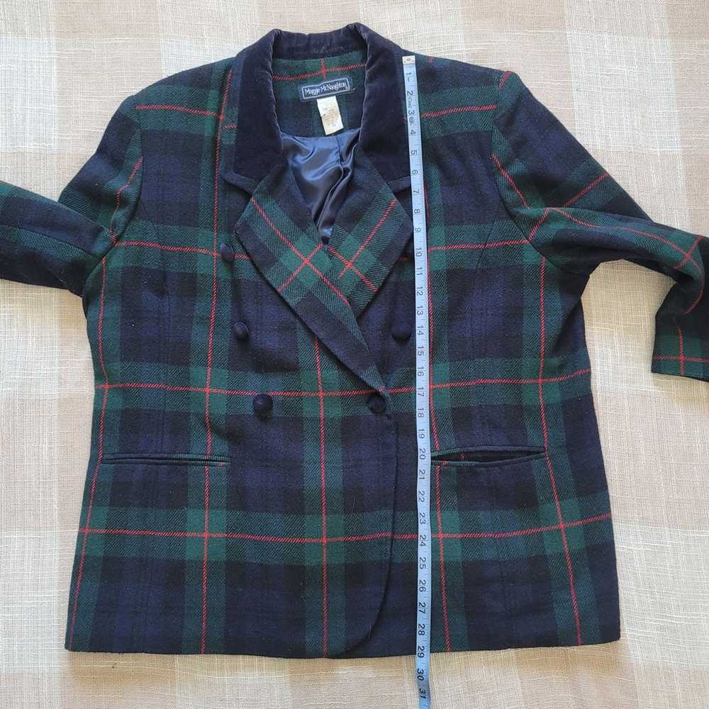 Vintage Double Breasted Plaid Blazer - image 7