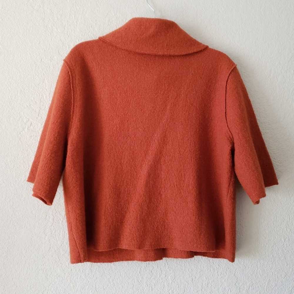 Vintage Cropped Wool Cape Coat Burnt Orange Brick… - image 11