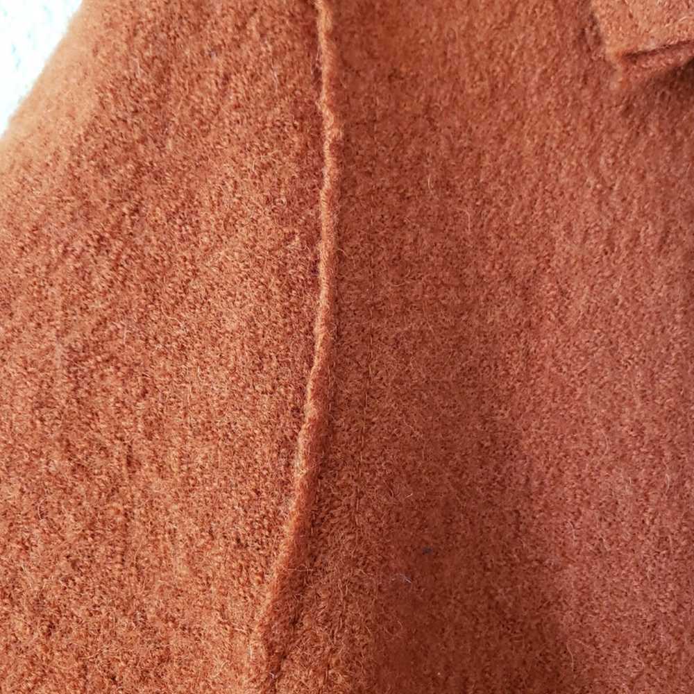Vintage Cropped Wool Cape Coat Burnt Orange Brick… - image 3