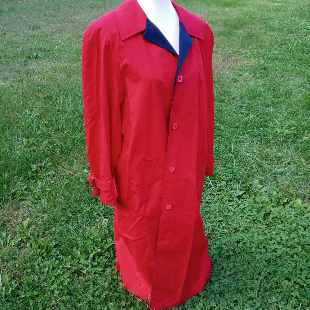 Vintage Misty Harbor Red ♥️ Long Trenchcoat 20 Re… - image 1