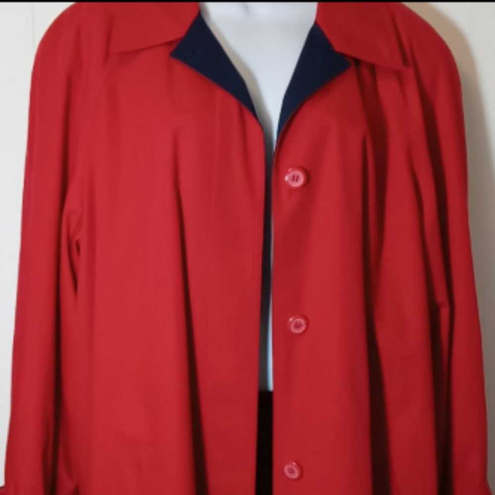 Vintage Misty Harbor Red ♥️ Long Trenchcoat 20 Re… - image 5