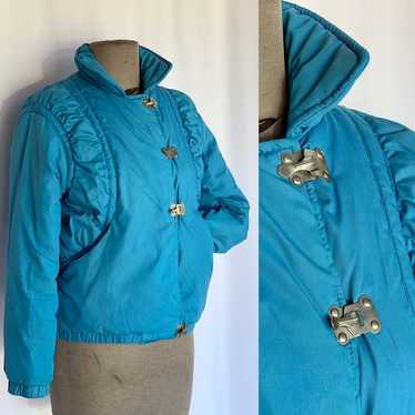 80s Jordache blue puffer jacket XXS/XS - image 1