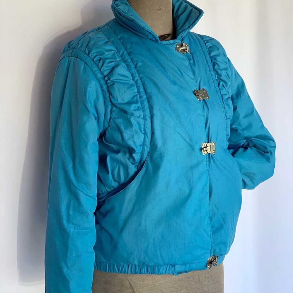 80s Jordache blue puffer jacket XXS/XS - image 2