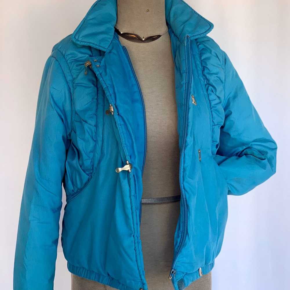 80s Jordache blue puffer jacket XXS/XS - image 7