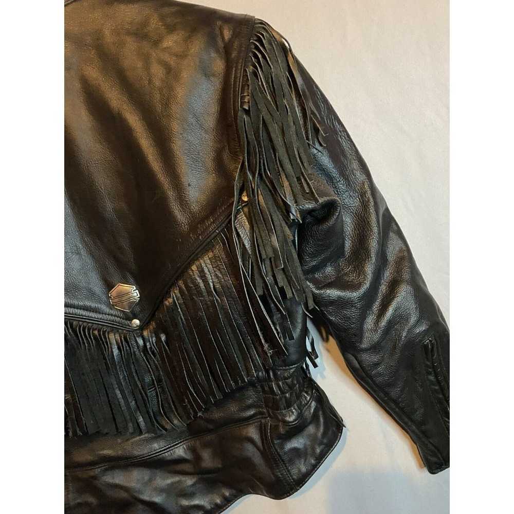 Vintage Harley Davidson Leather Jacket Womens Bla… - image 11