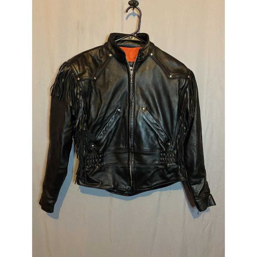 Vintage Harley Davidson Leather Jacket Womens Bla… - image 1