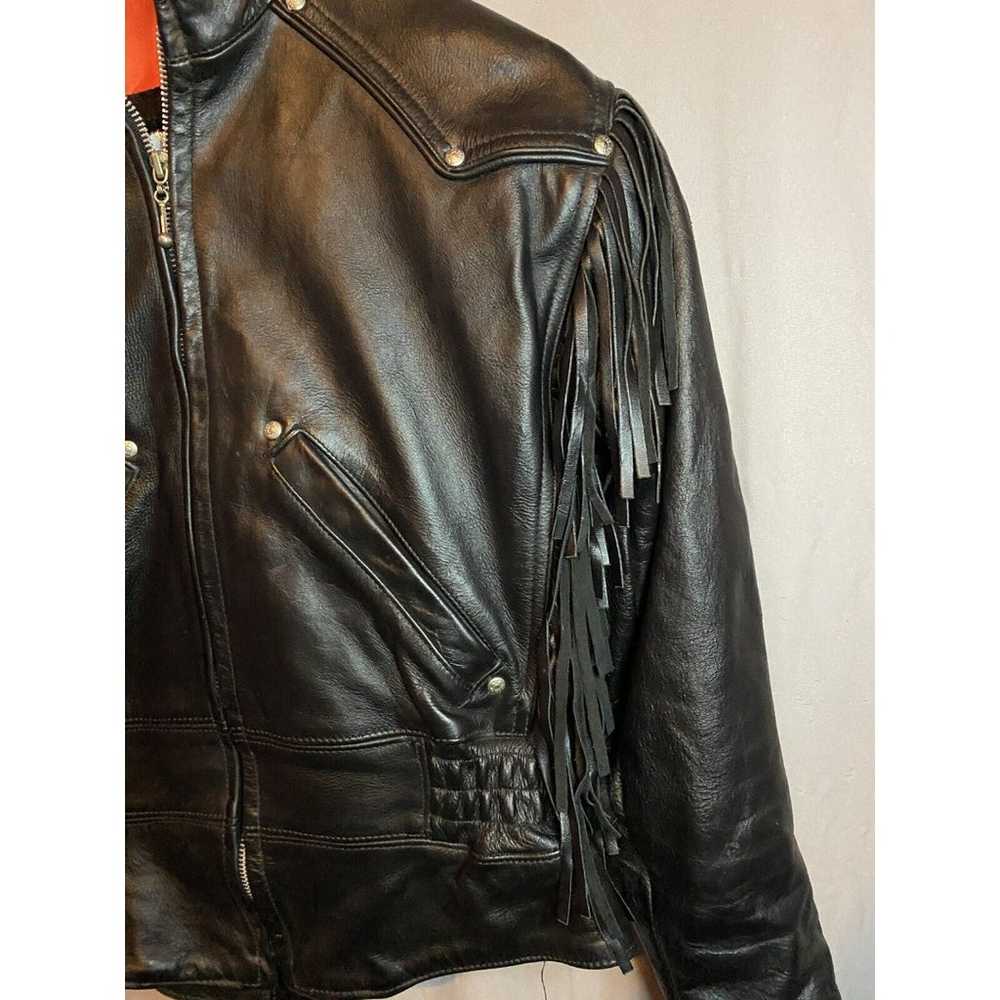 Vintage Harley Davidson Leather Jacket Womens Bla… - image 2