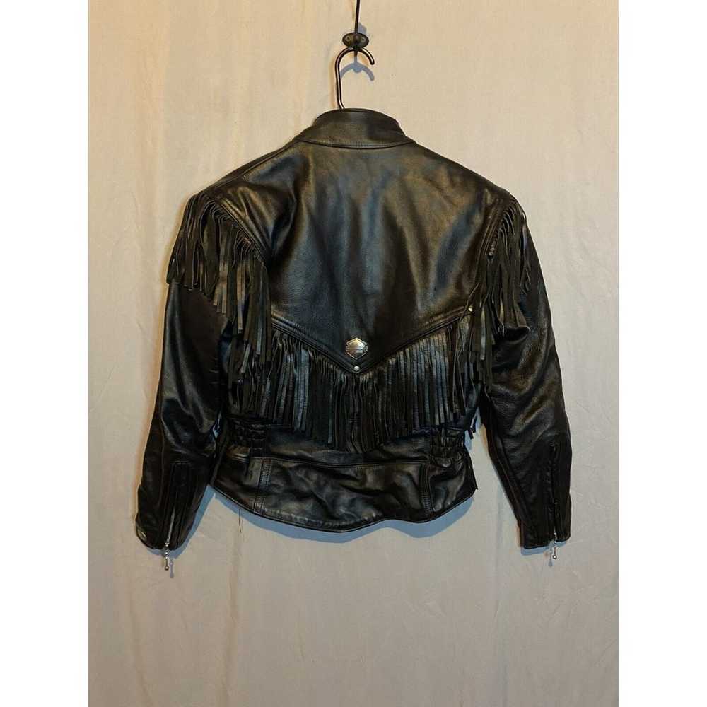 Vintage Harley Davidson Leather Jacket Womens Bla… - image 9