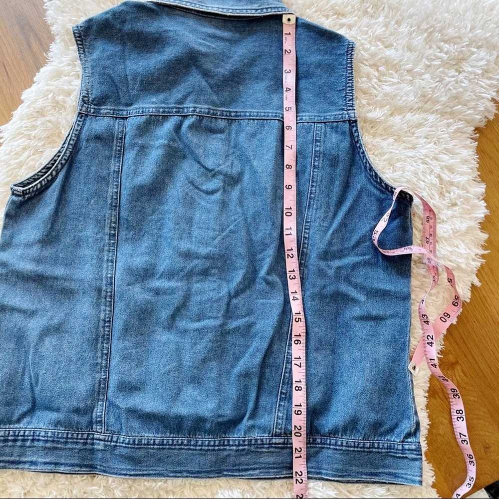 Vintage 90s Casey & Max denim jean jacket vest fl… - image 6