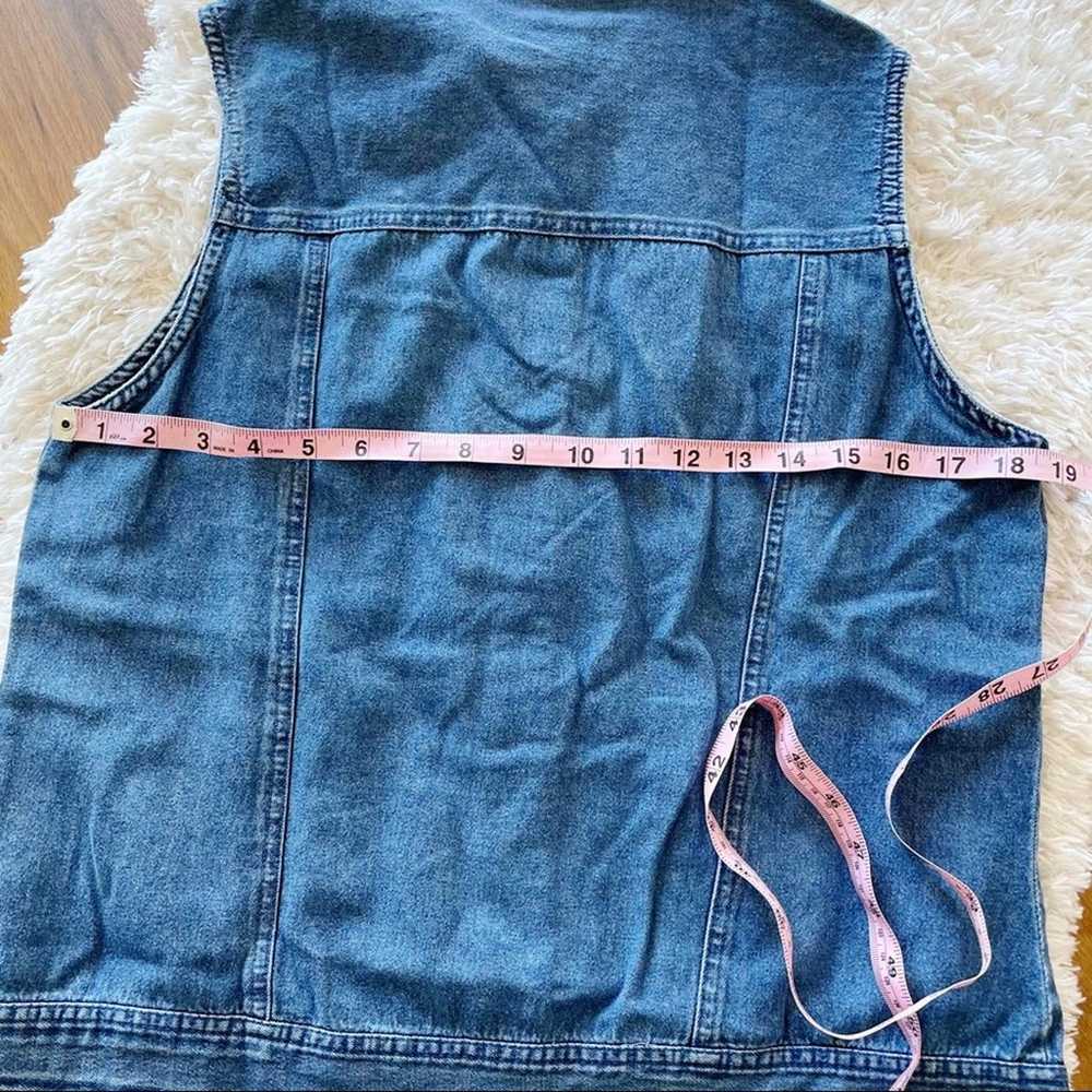 Vintage 90s Casey & Max denim jean jacket vest fl… - image 7