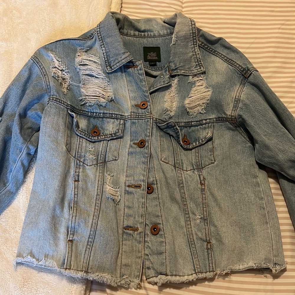 Wild Fable Distressed Denim Jacket - image 3