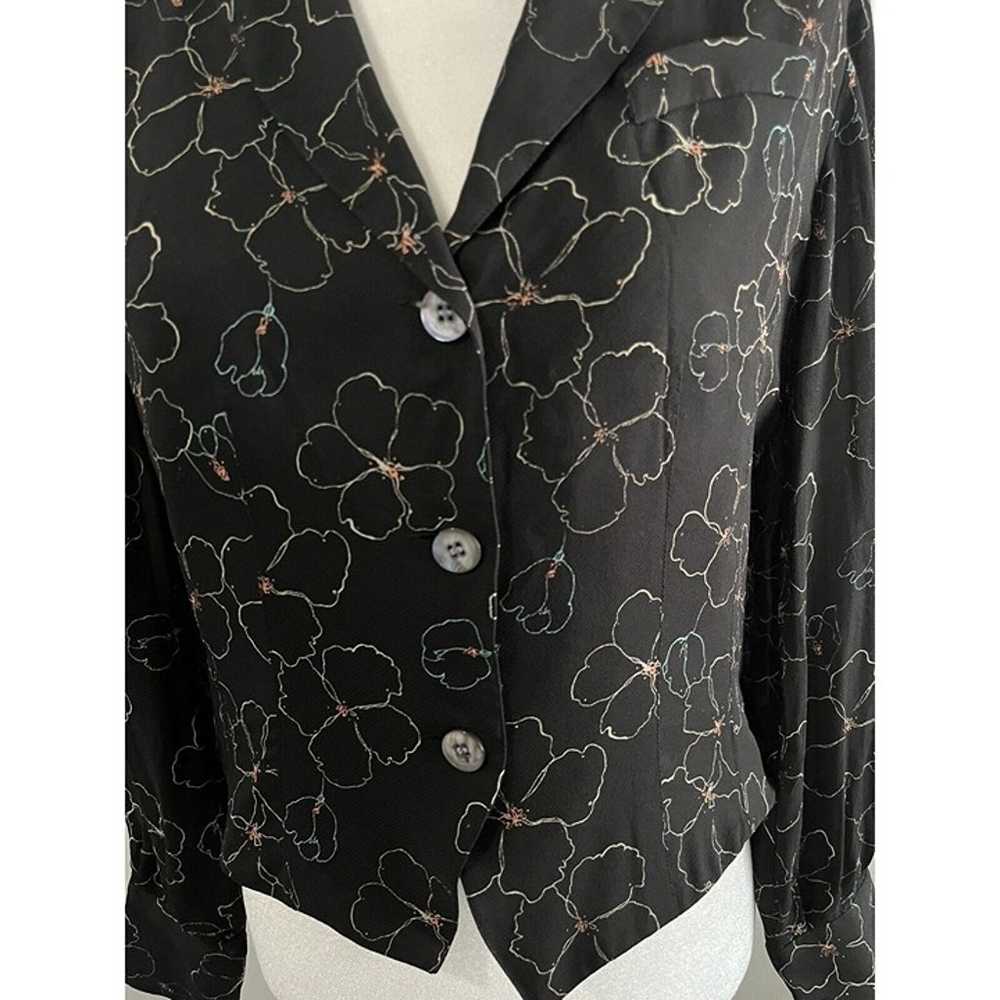 Valerie Stevens silk button blouse floral pattern… - image 3