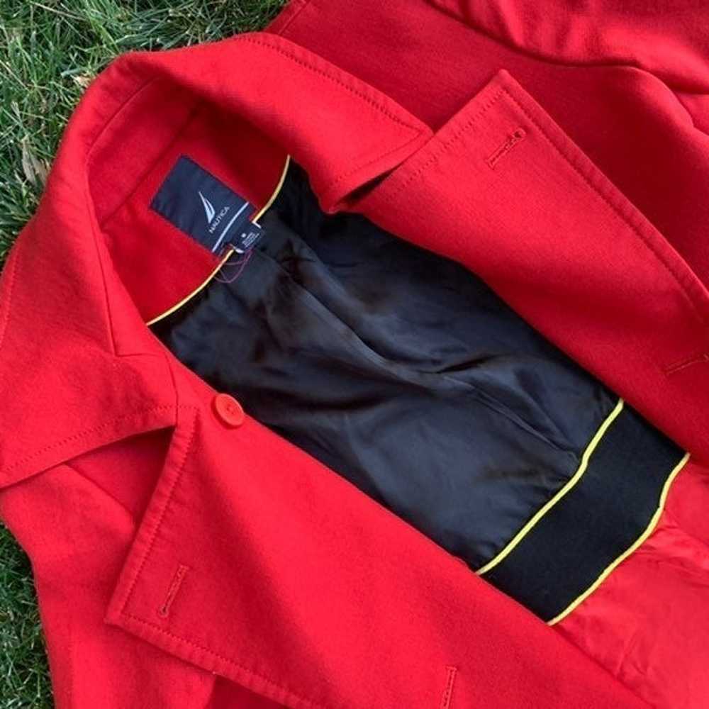 Vintage red Nautica trench coat 1990s - image 6