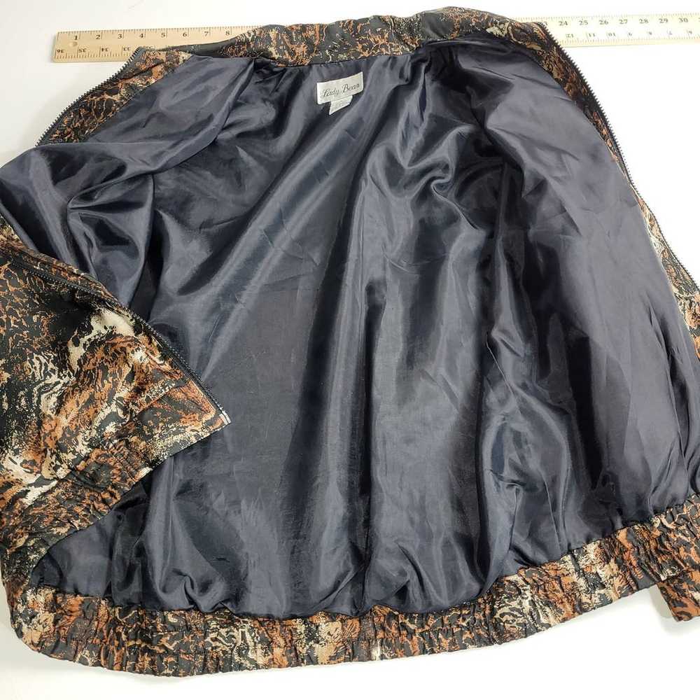 Vintage Silk Animal Print Bomber Jacket Size Smal… - image 3