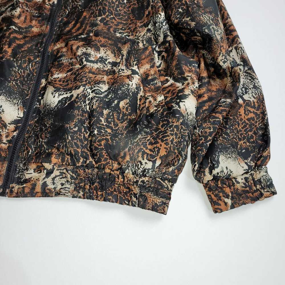 Vintage Silk Animal Print Bomber Jacket Size Smal… - image 4