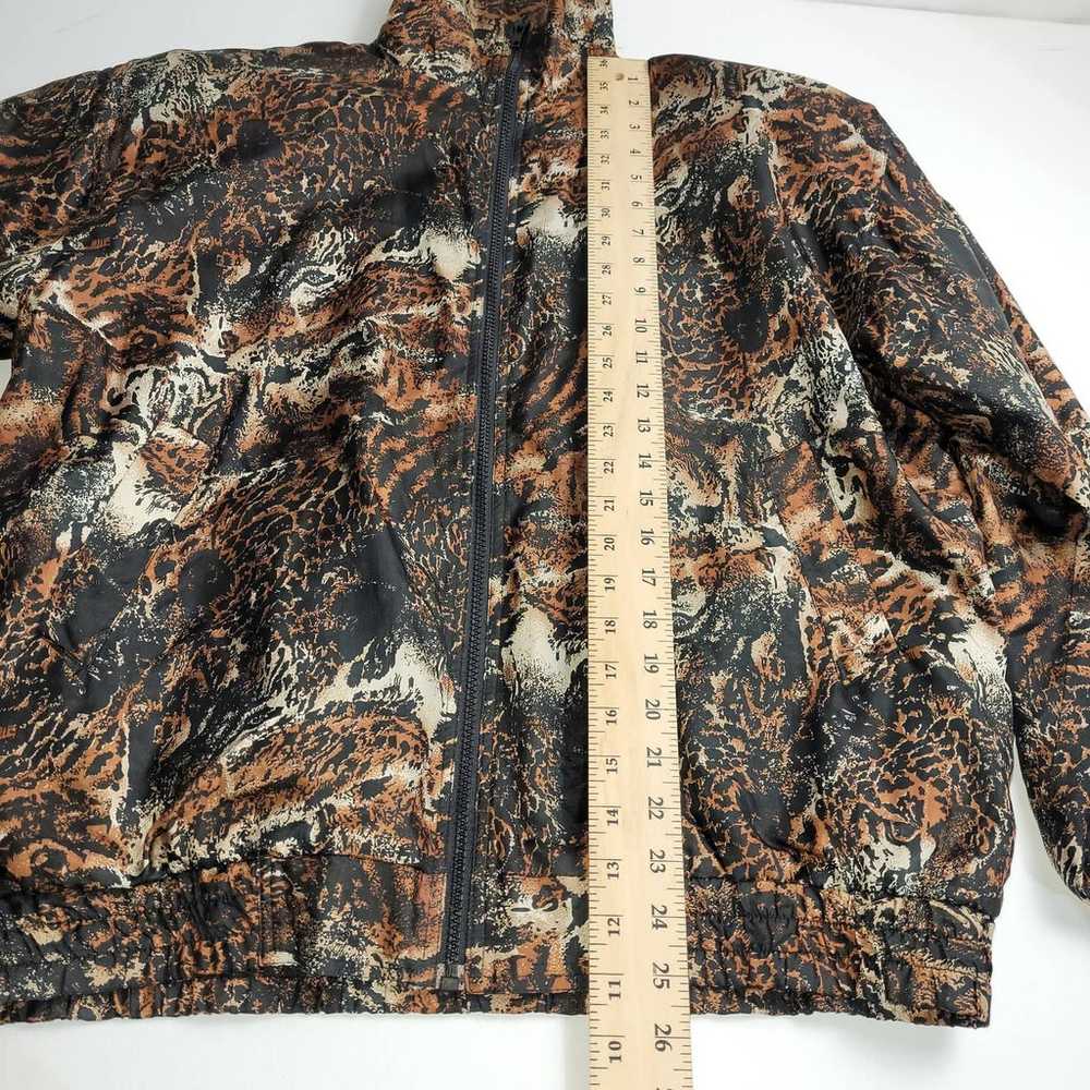 Vintage Silk Animal Print Bomber Jacket Size Smal… - image 6