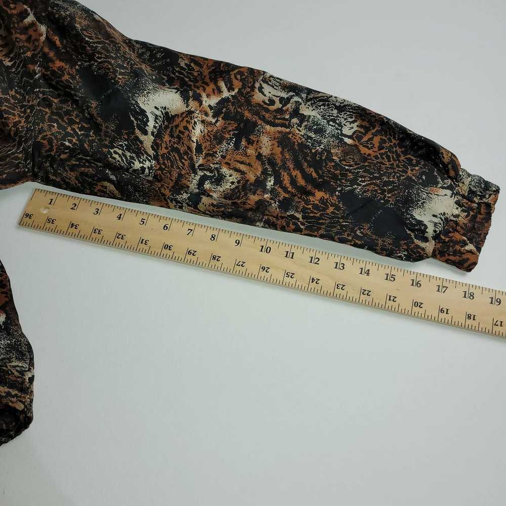 Vintage Silk Animal Print Bomber Jacket Size Smal… - image 8